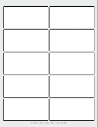 OnlineLabels® OL1029 template with 10 rectangular 3.875 x 1.875 inch labels per sheet, on Letter-size adhesive blank label sheets.