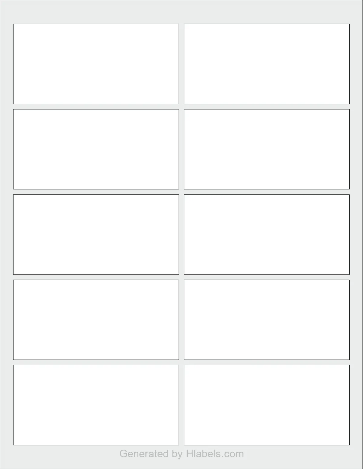 OnlineLabels® OL1029 template with 10 rectangular 3.875 x 1.875 inch labels per sheet, on Letter-size adhesive blank label sheets.