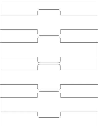 OnlineLabels® OL1030 template with 4 unique shape labels per sheet, on Letter-size adhesive blank label sheets.