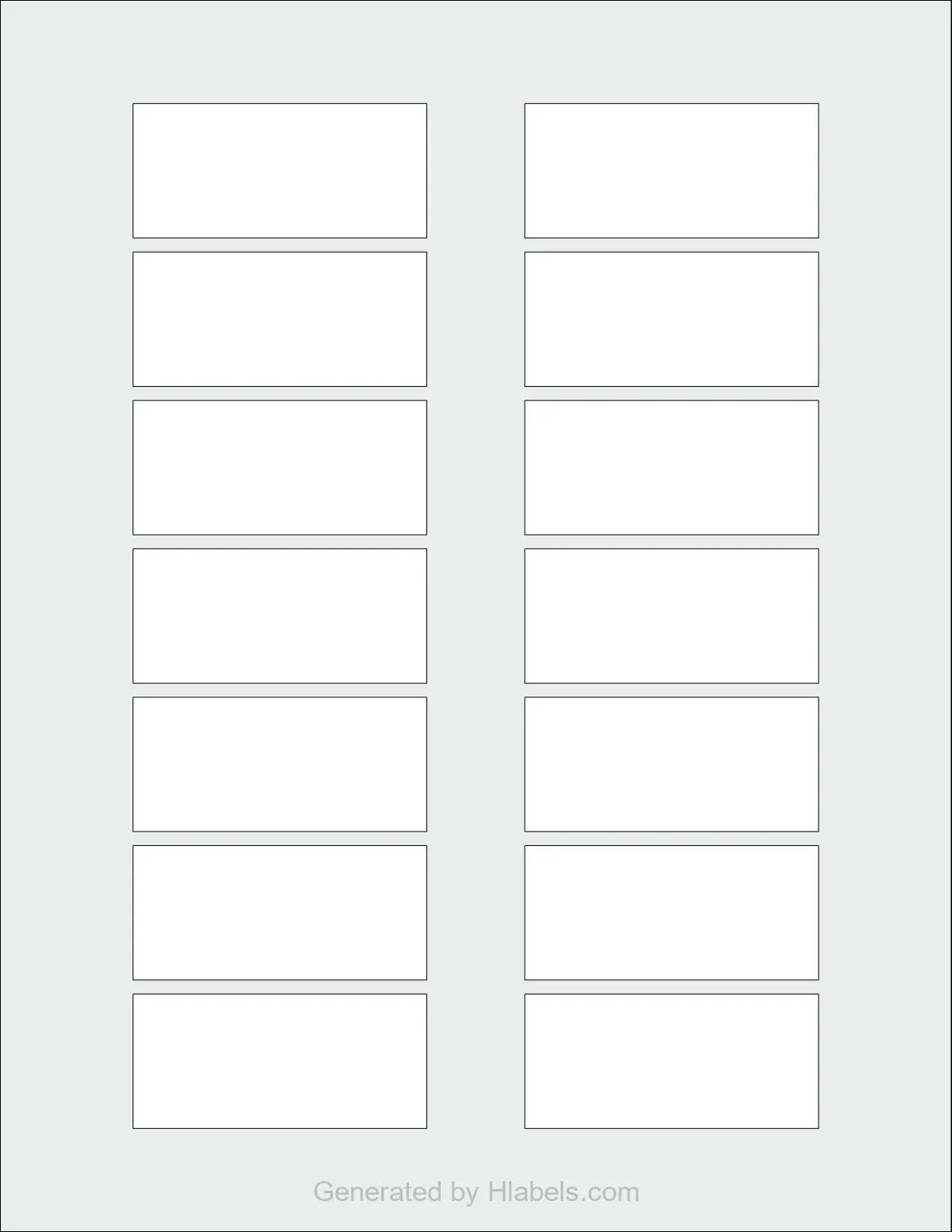 OnlineLabels® OL1044 template with 14 rectangular 2.6243 x 1.2 inch labels per sheet, on Letter-size adhesive blank label sheets.
