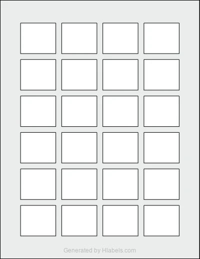 OnlineLabels® OL1058 template with 24 rectangular 1.5 x 1.299 inch labels per sheet, on Letter-size adhesive blank label sheets.