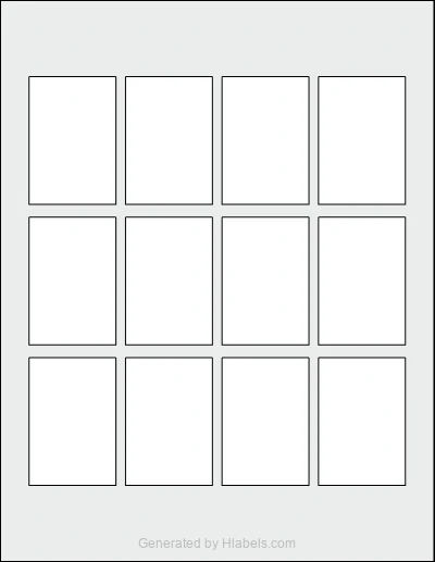 OnlineLabels® OL1061 template with 12 rectangular 1.7 x 2.5 inch labels per sheet, on Letter-size adhesive blank label sheets.