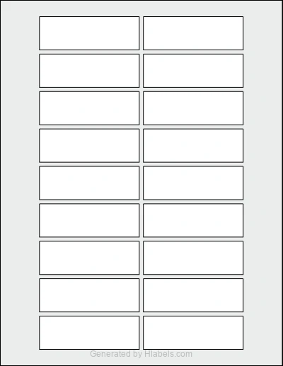 OnlineLabels® OL1115 template with 18 rectangular 3 x 1 inch labels per sheet, on Letter-size adhesive blank label sheets.