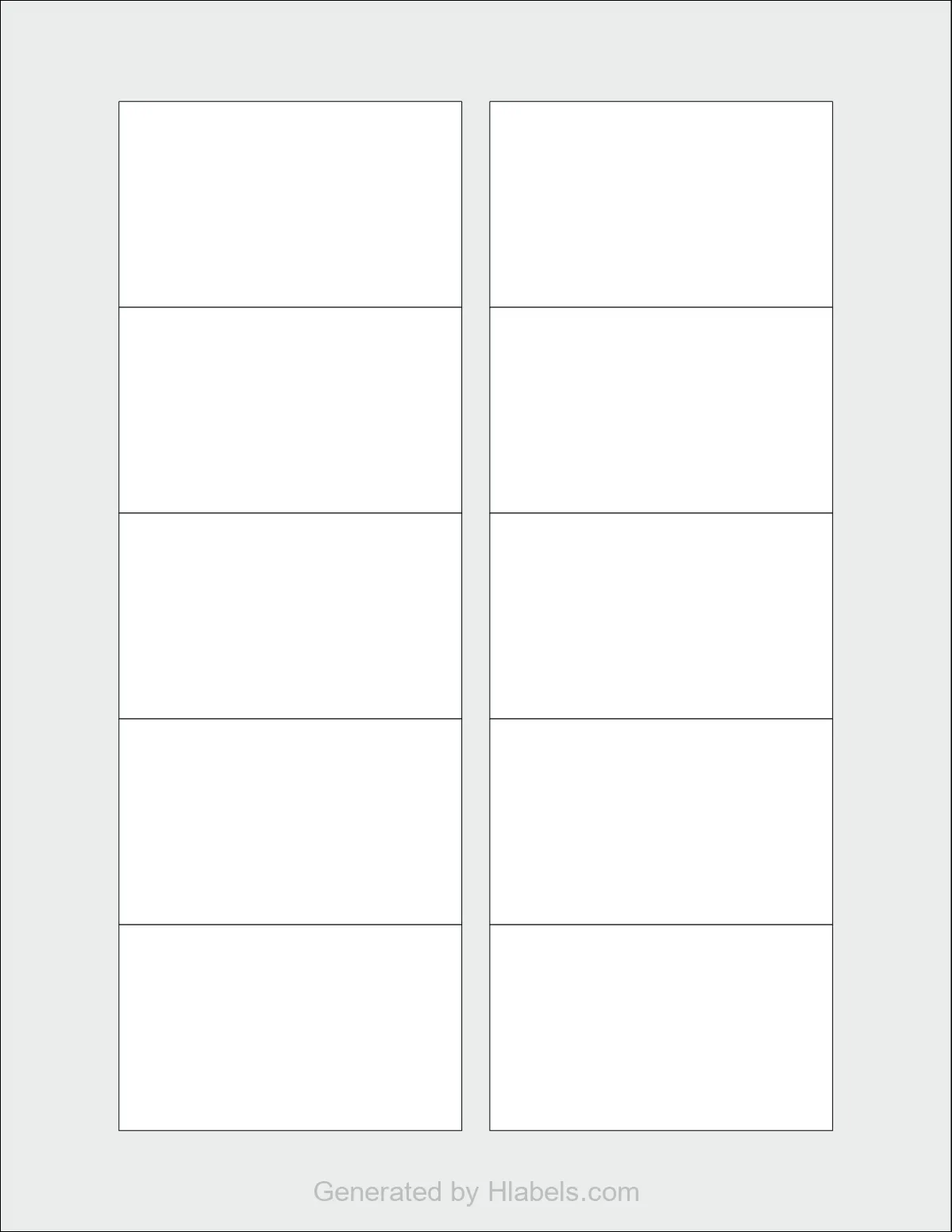 OnlineLabels® OL1125 template with 10 rectangular 3.0625 x 1.8375 inch labels per sheet, on Letter-size adhesive blank label sheets.