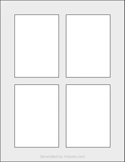OnlineLabels® OL1187 template with 4 rectangular 3 x 4.25 inch labels per sheet, on Letter-size adhesive blank label sheets.