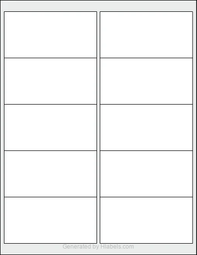 OnlineLabels® OL125WJ template with 10 rectangular 4 x 2 inch labels per sheet, on Letter-size adhesive blank label sheets.