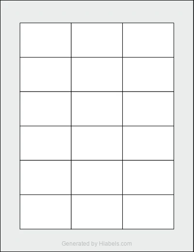 OnlineLabels® OL1347 template with 18 rectangular 2.25 x 1.5 inch labels per sheet, on Letter-size adhesive blank label sheets.