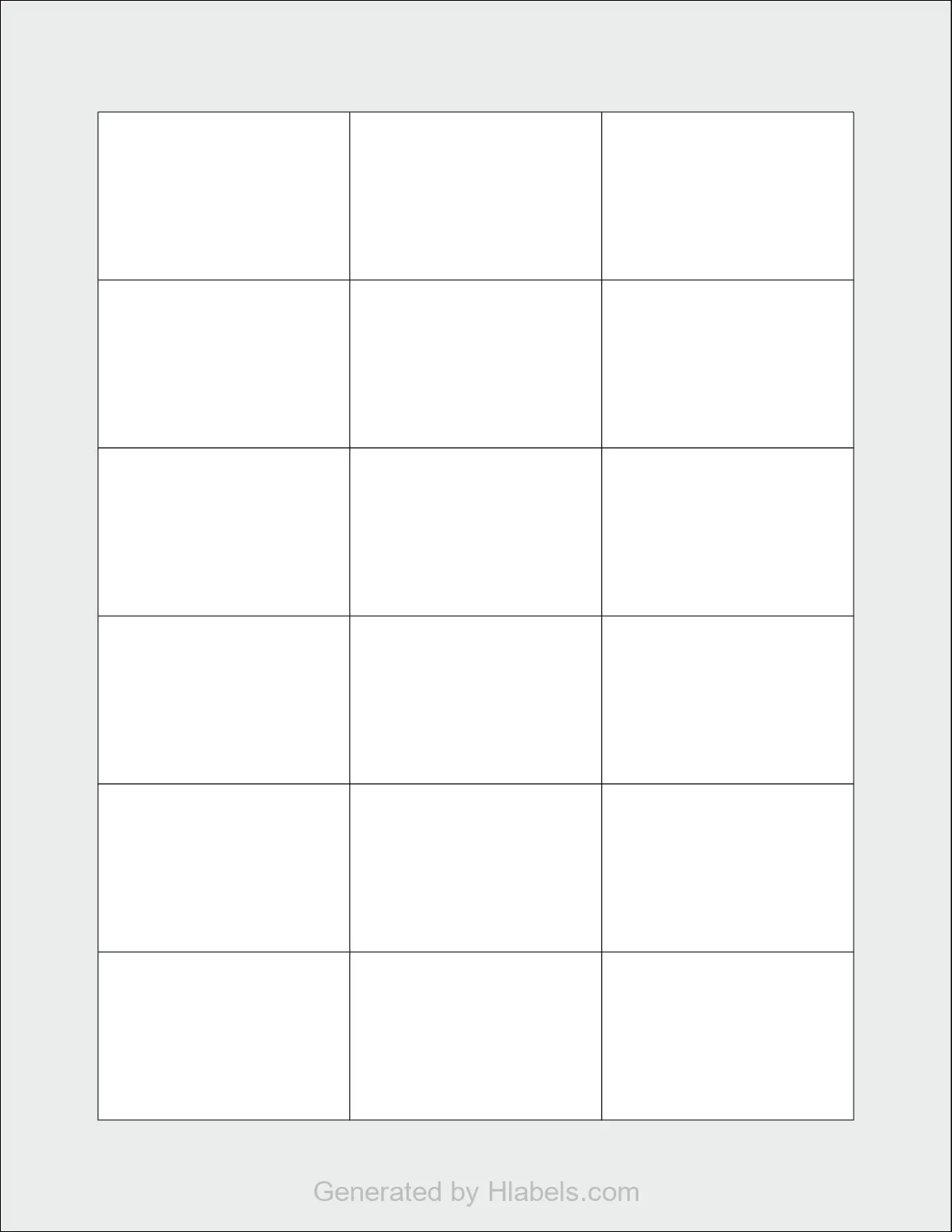 OnlineLabels® OL1347 template with 18 rectangular 2.25 x 1.5 inch labels per sheet, on Letter-size adhesive blank label sheets.