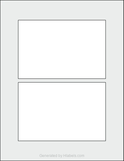 OnlineLabels® OL145 template with 2 rectangular 6 x 4 inch labels per sheet, on Letter-size adhesive blank label sheets.