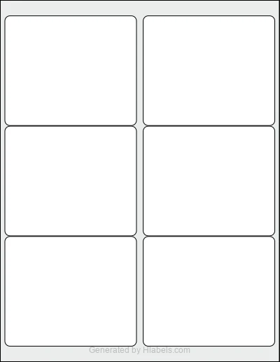 OnlineLabels® OL150WG template with 6 rectangular 4 x 3.3333 inch labels per sheet, on Letter-size adhesive blank label sheets.