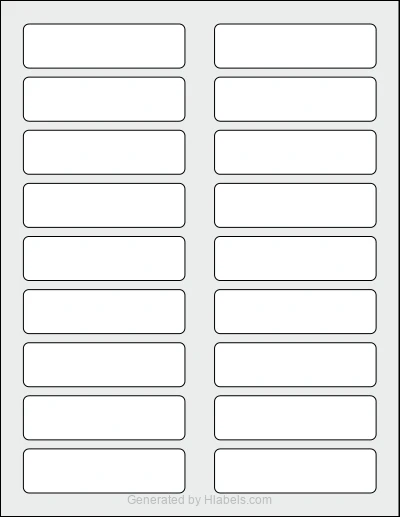 OnlineLabels® OL157 template with 18 rectangular 3.4375 x 0.9375 inch labels per sheet, on Letter-size adhesive blank label sheets.
