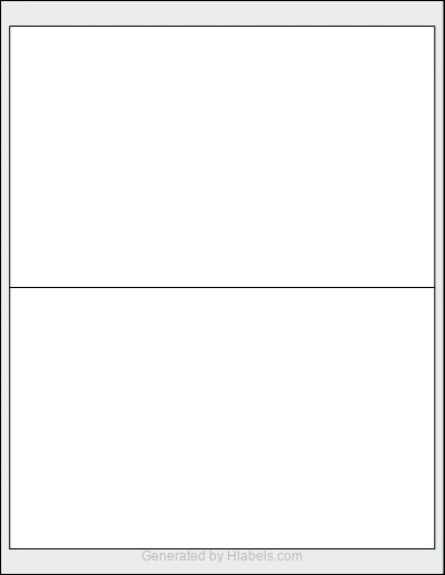 OnlineLabels® OL159 template with 2 rectangular 8.12992 x 5 inch labels per sheet, on Letter-size adhesive blank label sheets.