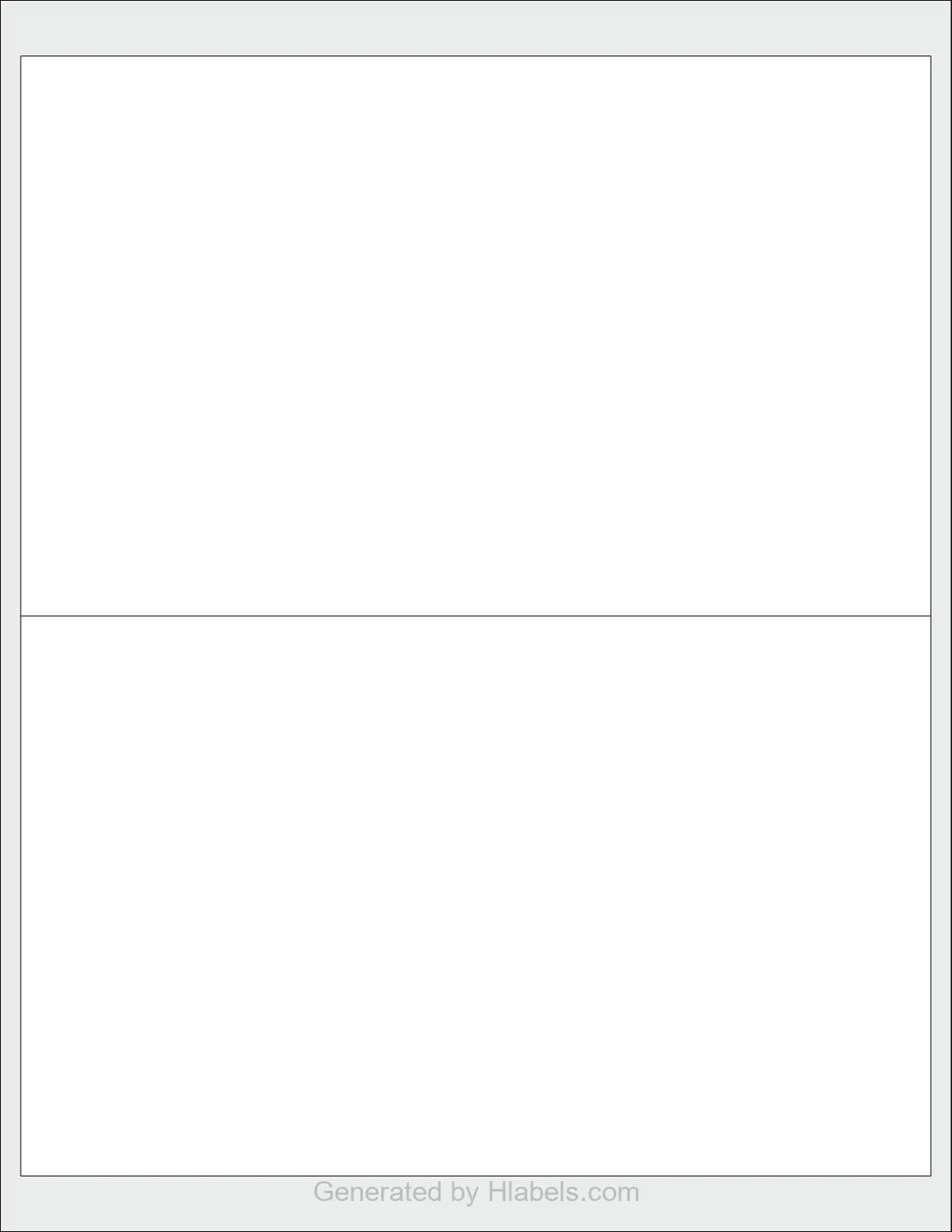 OnlineLabels® OL159 template with 2 rectangular 8.12992 x 5 inch labels per sheet, on Letter-size adhesive blank label sheets.