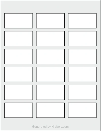 OnlineLabels® OL160 template with 18 rectangular 2.375 x 1.25 inch labels per sheet, on Letter-size adhesive blank label sheets.