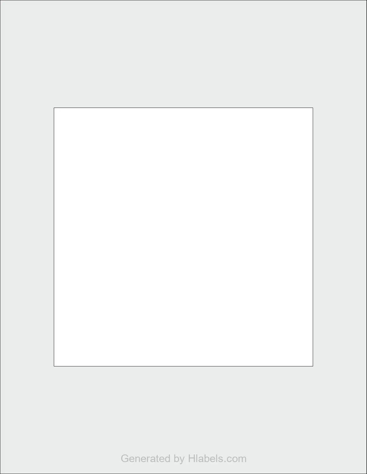 OnlineLabels® OL1608 template with 1 square 6 x 6 inch labels per sheet, on Letter-size adhesive blank label sheets.