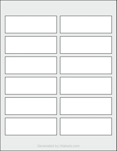 OnlineLabels® OL161 template with 12 rectangular 3.75 x 1.25 inch labels per sheet, on Letter-size adhesive blank label sheets.