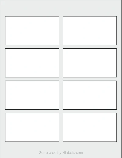 OnlineLabels® OL171 template with 8 rectangular 3.75 x 2 inch labels per sheet, on Letter-size adhesive blank label sheets.