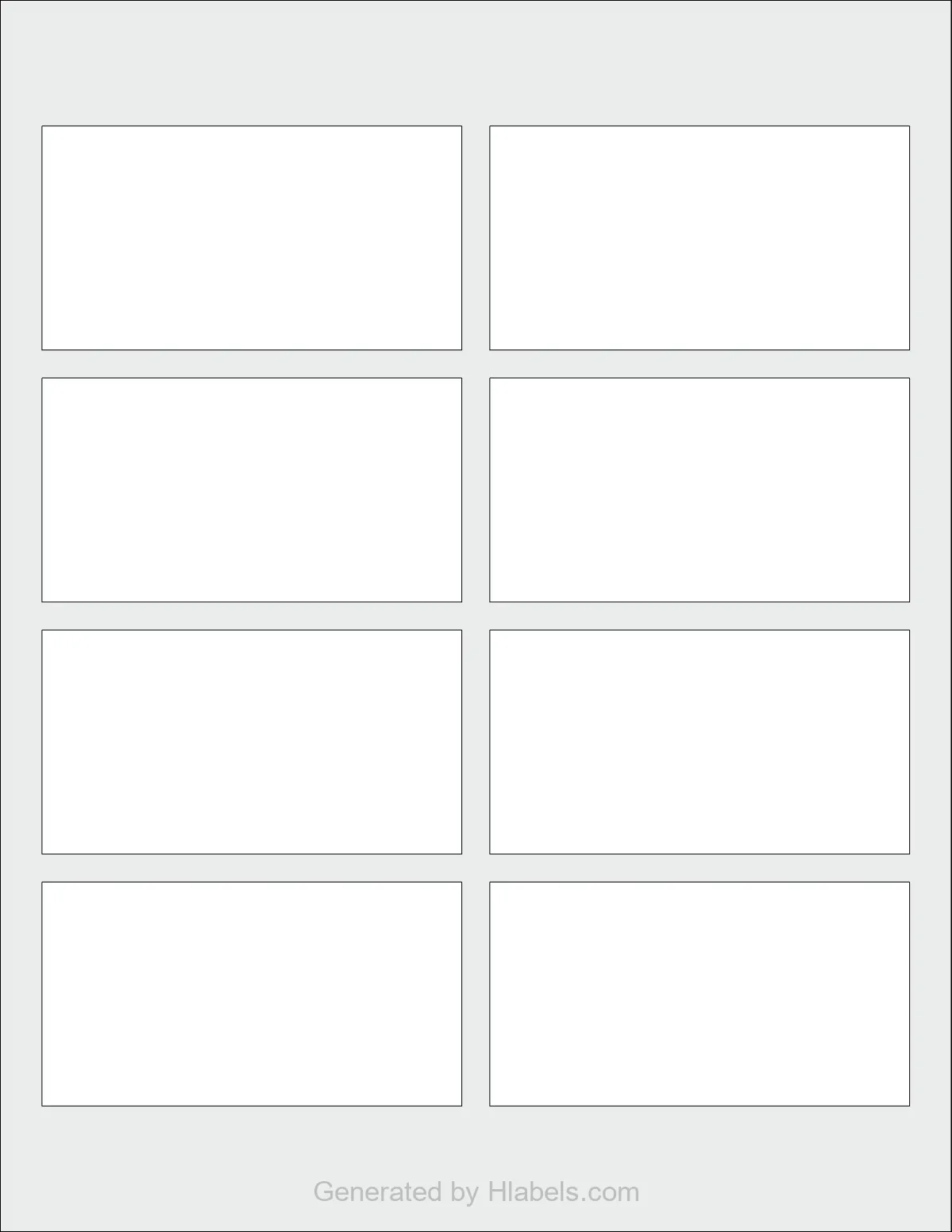 OnlineLabels® OL171 template with 8 rectangular 3.75 x 2 inch labels per sheet, on Letter-size adhesive blank label sheets.