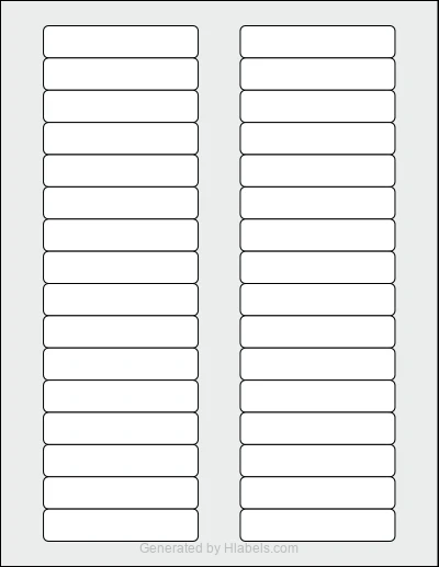 OnlineLabels® OL173 template with 32 rectangular 3 x 0.625 inch labels per sheet, on Letter-size adhesive blank label sheets.