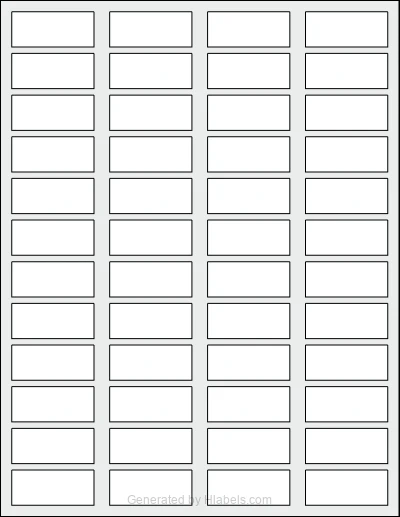 OnlineLabels® OL1735 template with 48 rectangular 1.75 x 0.75 inch labels per sheet, on Letter-size adhesive blank label sheets.