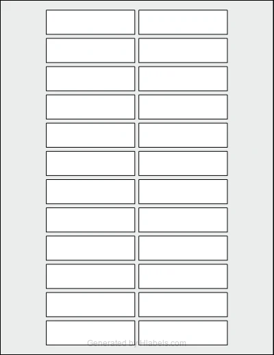 OnlineLabels® OL1737 template with 24 rectangular 2.75 x 0.75 inch labels per sheet, on Letter-size adhesive blank label sheets.