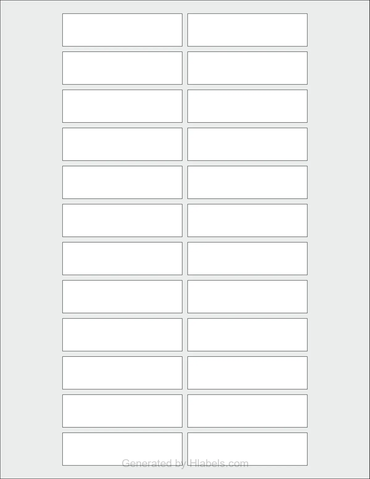 OnlineLabels® OL1737 template with 24 rectangular 2.75 x 0.75 inch labels per sheet, on Letter-size adhesive blank label sheets.