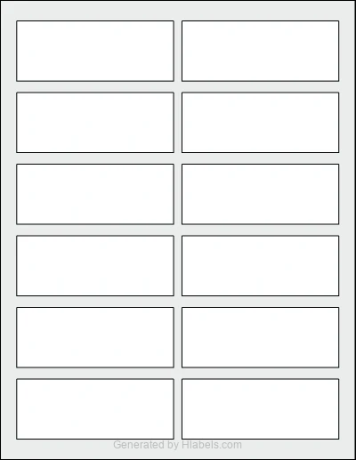 OnlineLabels® OL1809 template with 12 rectangular 3.75 x 1.4375 inch labels per sheet, on Letter-size adhesive blank label sheets.