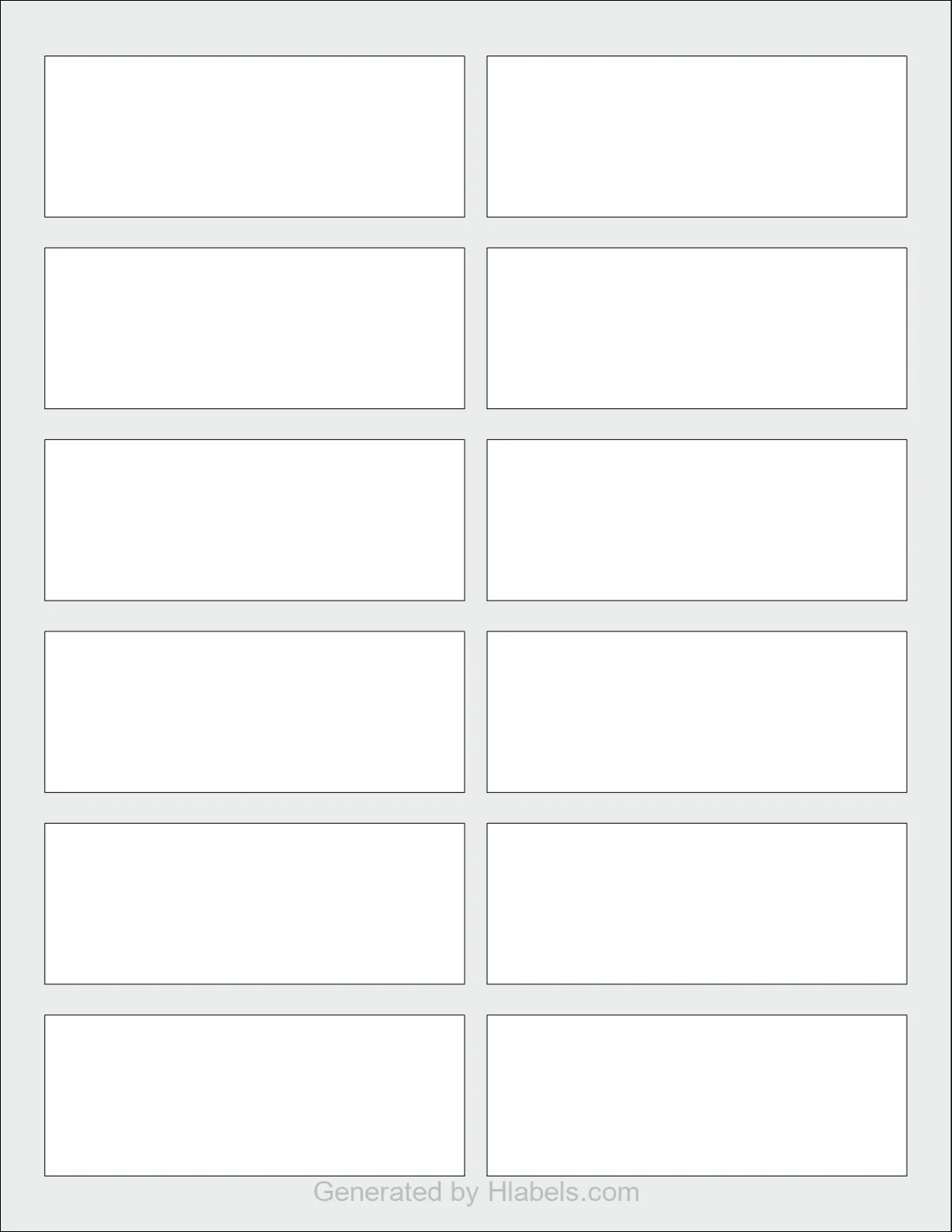 OnlineLabels® OL1809 template with 12 rectangular 3.75 x 1.4375 inch labels per sheet, on Letter-size adhesive blank label sheets.