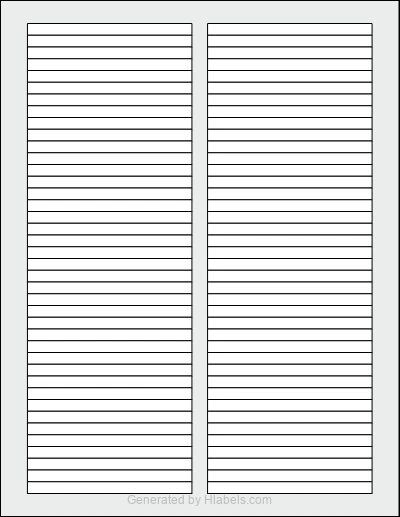 OnlineLabels® OL1825 template with 80 rectangular 3.5 x 0.25 inch labels per sheet, on Letter-size adhesive blank label sheets.