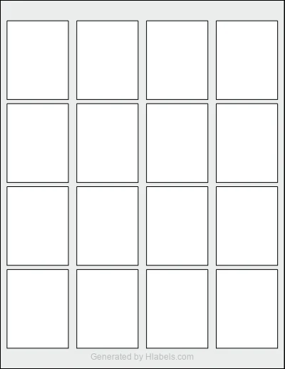 OnlineLabels® OL192 template with 16 rectangular 1.8327 x 2.3458 inch labels per sheet, on Letter-size adhesive blank label sheets.