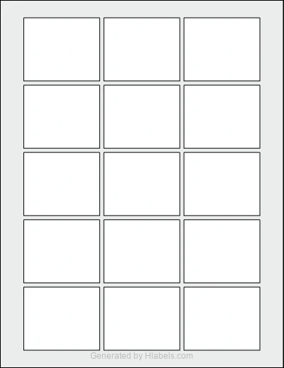 OnlineLabels® OL196 template with 15 rectangular 2.2754 x 1.8872 inch labels per sheet, on Letter-size adhesive blank label sheets.