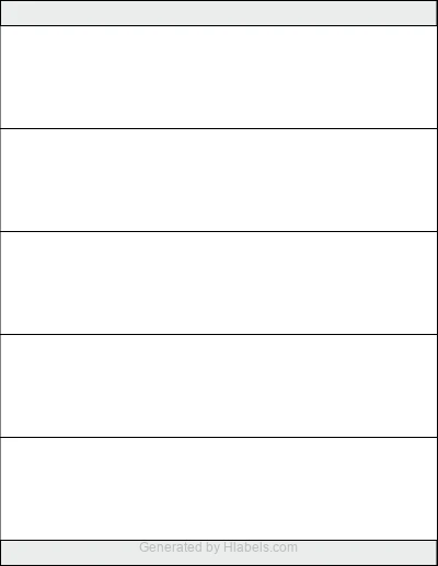 OnlineLabels® OL1985 template with 5 rectangular 8.5 x 2 inch labels per sheet, on Letter-size adhesive blank label sheets.