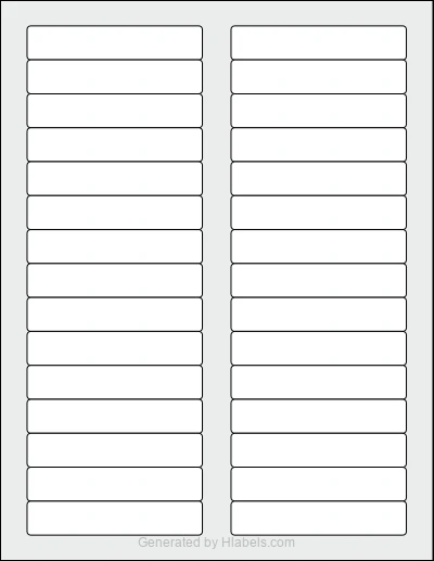 OnlineLabels® OL200 template with 30 rectangular 3.4375 x 0.6656 inch labels per sheet, on Letter-size adhesive blank label sheets.