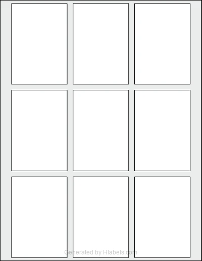 OnlineLabels® OL201 template with 9 rectangular 2.3414 x 3.4028 inch labels per sheet, on Letter-size adhesive blank label sheets.