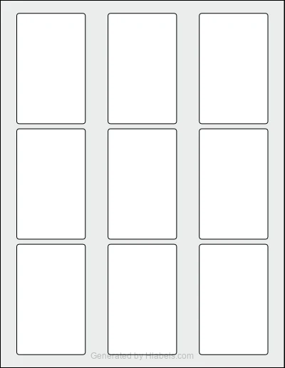 OnlineLabels® OL202 template with 9 rectangular 2.0483 x 3.2983 inch labels per sheet, on Letter-size adhesive blank label sheets.