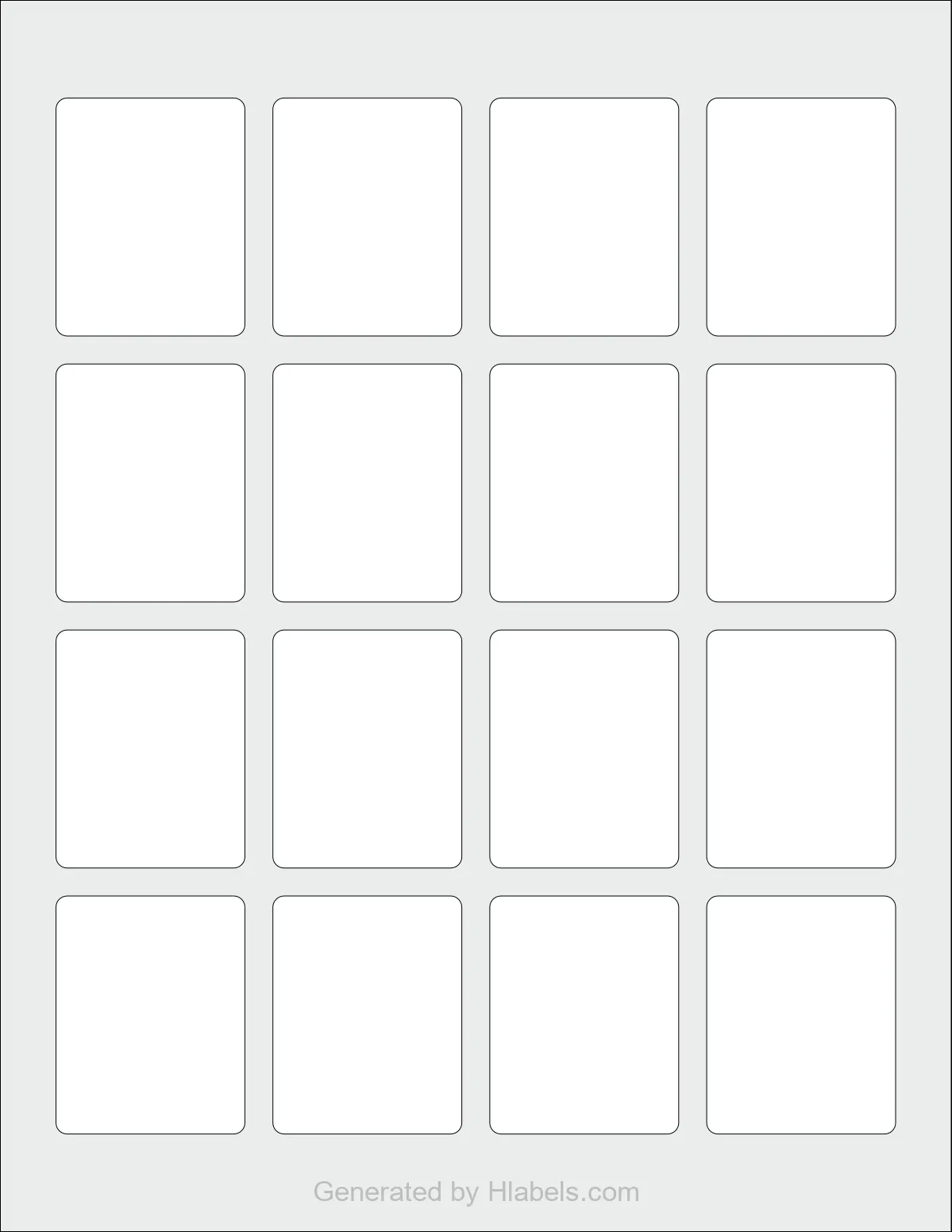 OnlineLabels® OL2162 template with 16 rectangular 1.6875 x 2.125 inch labels per sheet, on Letter-size adhesive blank label sheets.