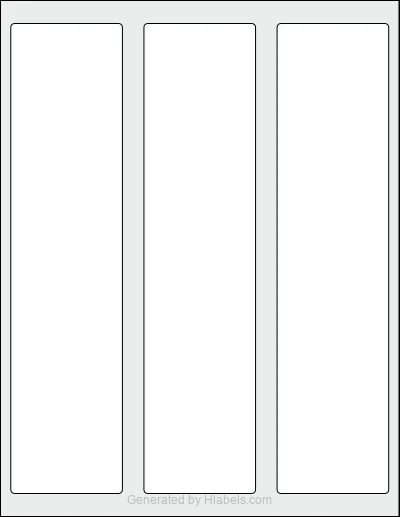 OnlineLabels® OL2319 template with 3 rectangular 2.375 x 10 inch labels per sheet, on Letter-size adhesive blank label sheets.