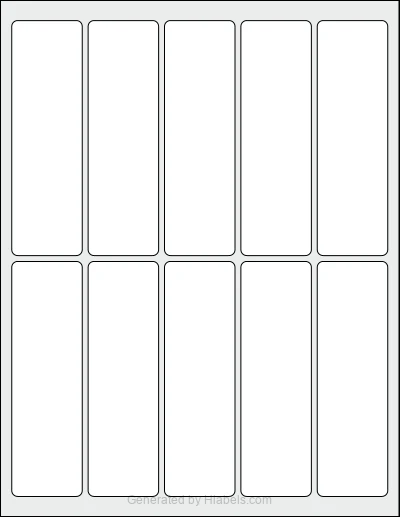 OnlineLabels® OL2331 template with 10 rectangular 1.5 x 5 inch labels per sheet, on Letter-size adhesive blank label sheets.