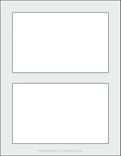 OnlineLabels® OL243 template with 2 rectangular 6.75 x 4.25 inch labels per sheet, on Letter-size adhesive blank label sheets.