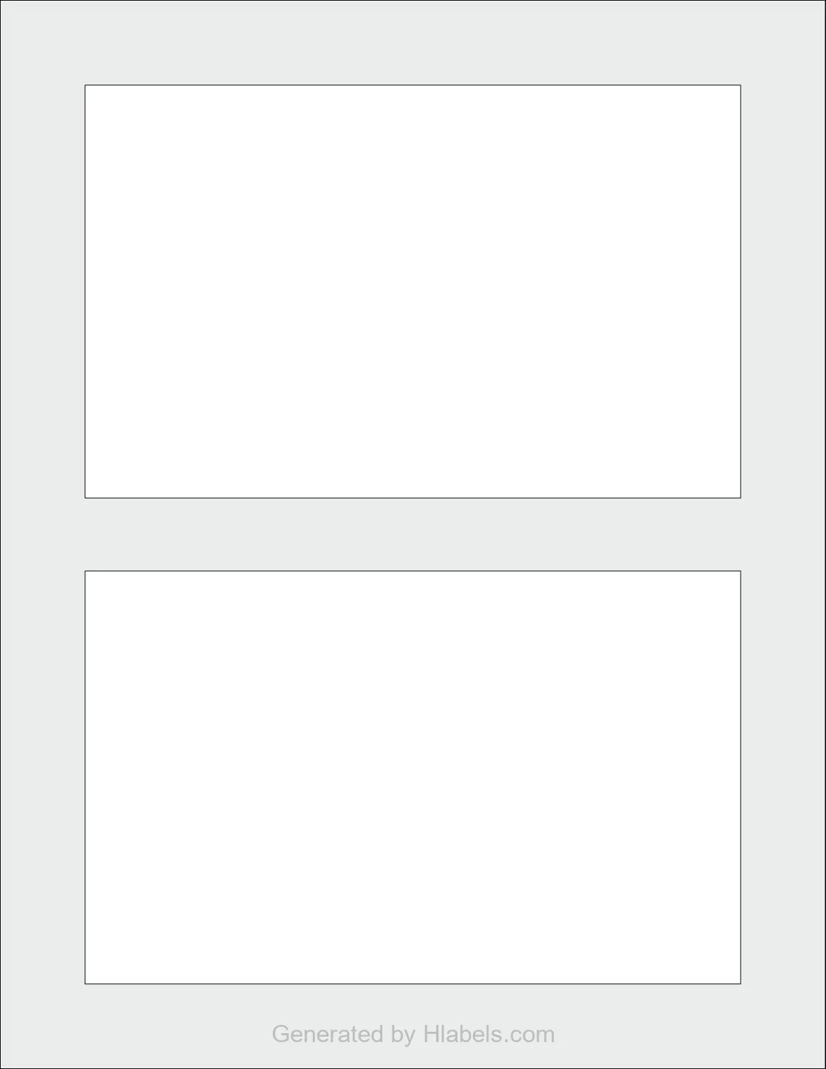 OnlineLabels® OL243 template with 2 rectangular 6.75 x 4.25 inch labels per sheet, on Letter-size adhesive blank label sheets.