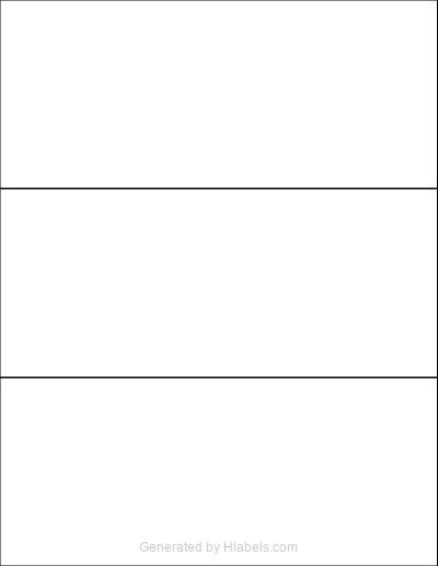 OnlineLabels® OL246 template with 3 rectangular 8.5 x 3.66 inch labels per sheet, on Letter-size adhesive blank label sheets.