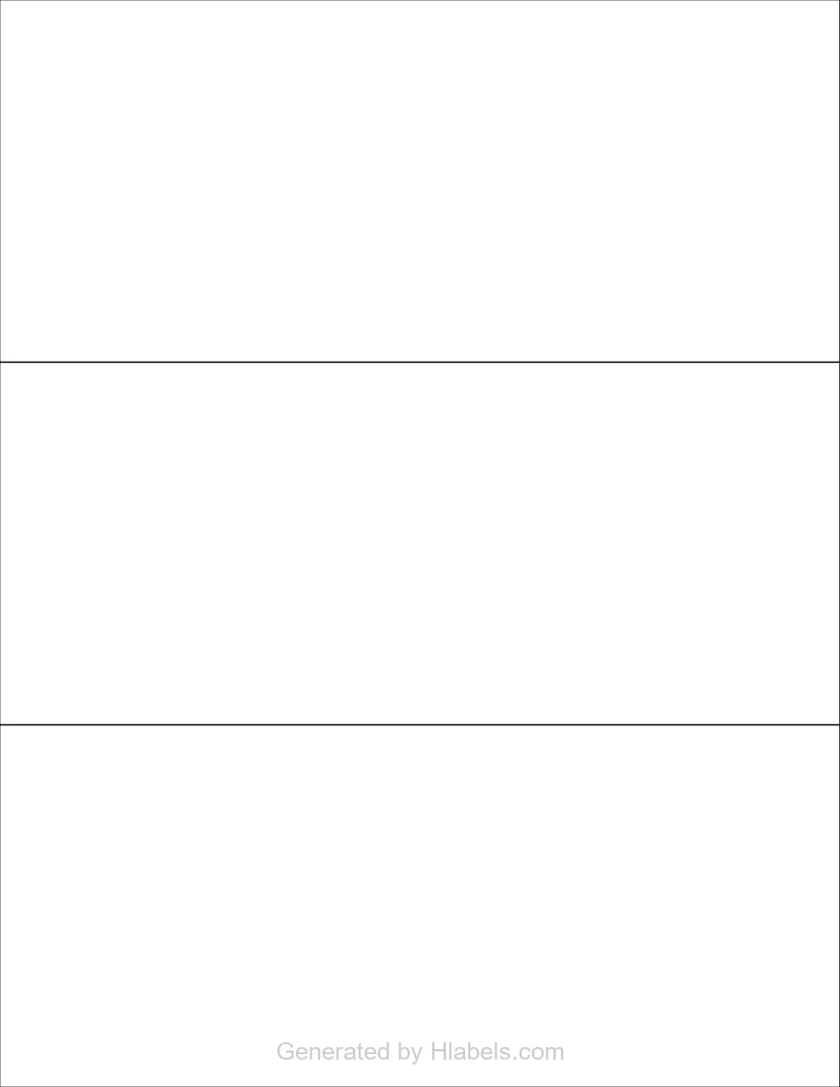 OnlineLabels® OL246 template with 3 rectangular 8.5 x 3.66 inch labels per sheet, on Letter-size adhesive blank label sheets.