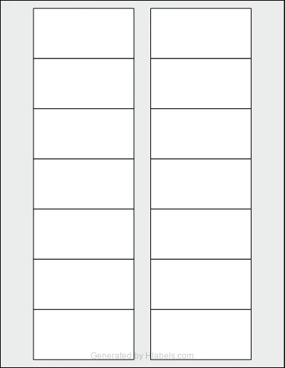 OnlineLabels® OL248 template with 14 rectangular 3 x 1.5 inch labels per sheet, on Letter-size adhesive blank label sheets.