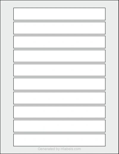 OnlineLabels® OL2515 template with 10 rectangular 6.5625 x 0.875 inch labels per sheet, on Letter-size adhesive blank label sheets.