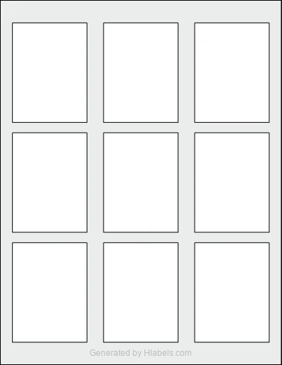 OnlineLabels® OL2522 template with 9 rectangular 2.25 x 3 inch labels per sheet, on Letter-size adhesive blank label sheets.