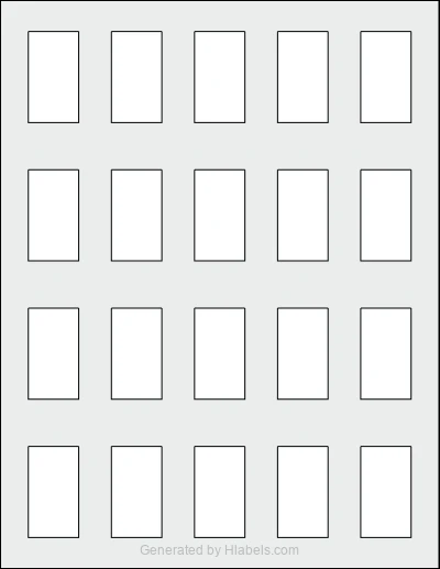 OnlineLabels® OL2673 template with 20 rectangular 0.975 x 1.76 inch labels per sheet, on Letter-size adhesive blank label sheets.