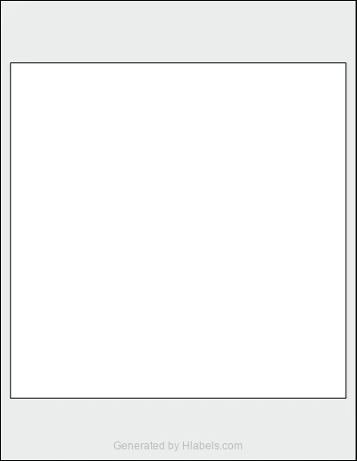 OnlineLabels® OL284 template with 1 square 8 x 8 inch labels per sheet, on Letter-size adhesive blank label sheets.