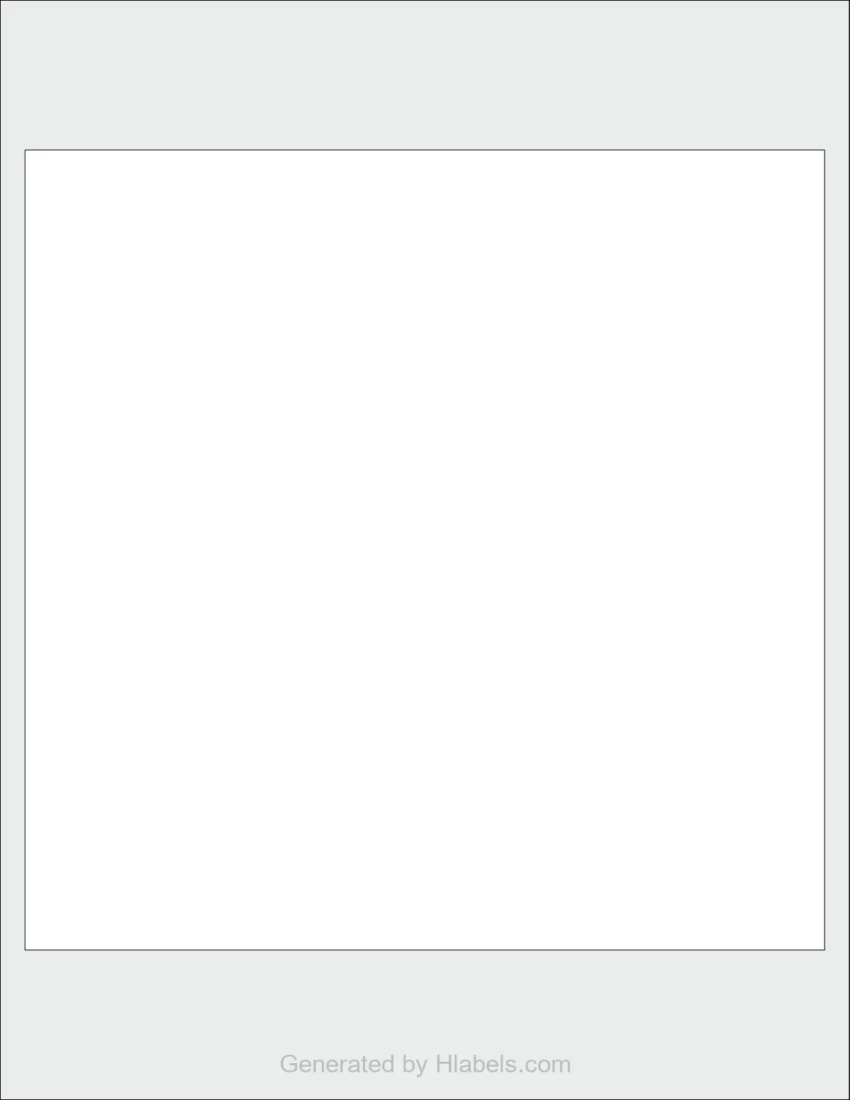 OnlineLabels® OL284 template with 1 square 8 x 8 inch labels per sheet, on Letter-size adhesive blank label sheets.