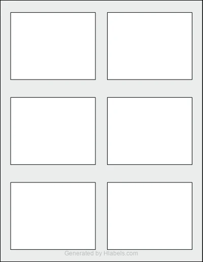 OnlineLabels® OL2933 template with 6 rectangular 3.5541 x 2.8166 inch labels per sheet, on Letter-size adhesive blank label sheets.