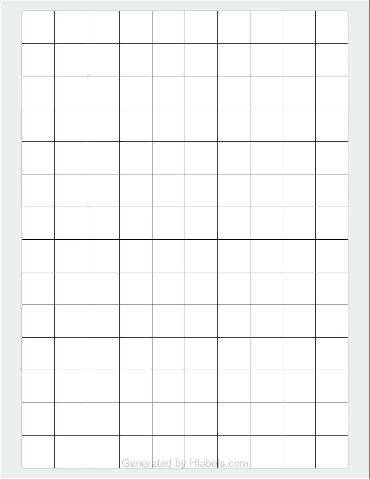 OnlineLabels® OL3008 template with 140 square 0.75 x 0.75 inch labels per sheet, on Letter-size adhesive blank label sheets.